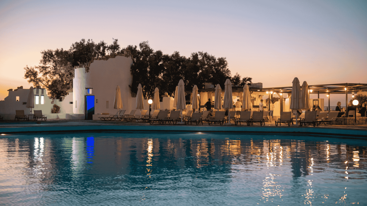 mitsis-crete-cretanvillage-main-pool-sunset-2
